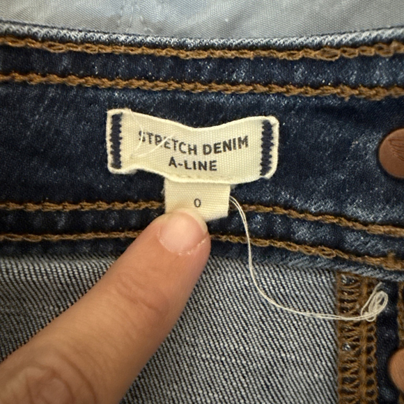 Madewell A-line Stretch Button Front Pockets Denim Mini Skirt Women's Size 0 Y2K - Picture 4 of 5